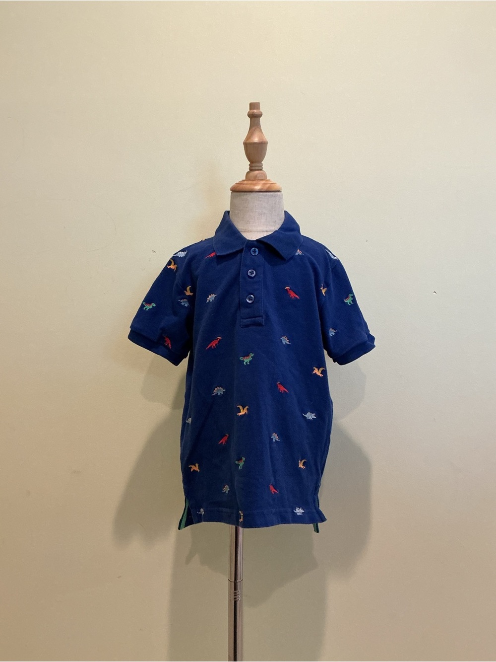 Gymboree Boys Blue Polo with Dinosaurs